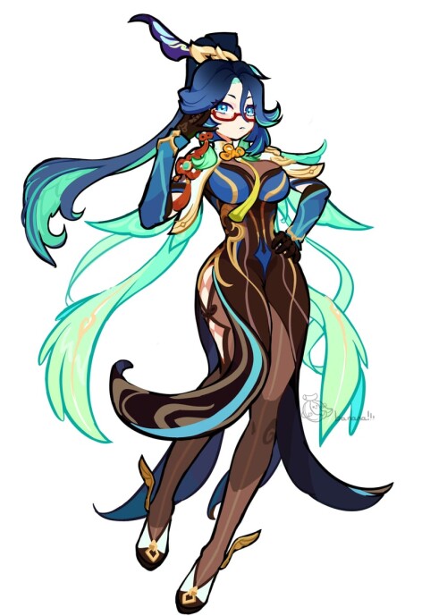  cloud retainer and xianyun genshin impact drawn by banana banana 2dart sample 9fe314c9b7bebcdfd3fd2