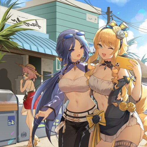  clorinde navia and charlotte genshin impact drawn by jiusan naitang sample 96de0732a75c16c0be03a549
