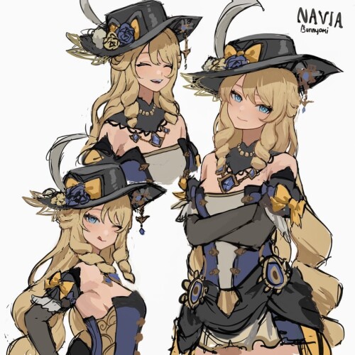  navia genshin impact drawn by bunnyoki sample 06b3a57b6c05b8e44e7e325818ce0f4c