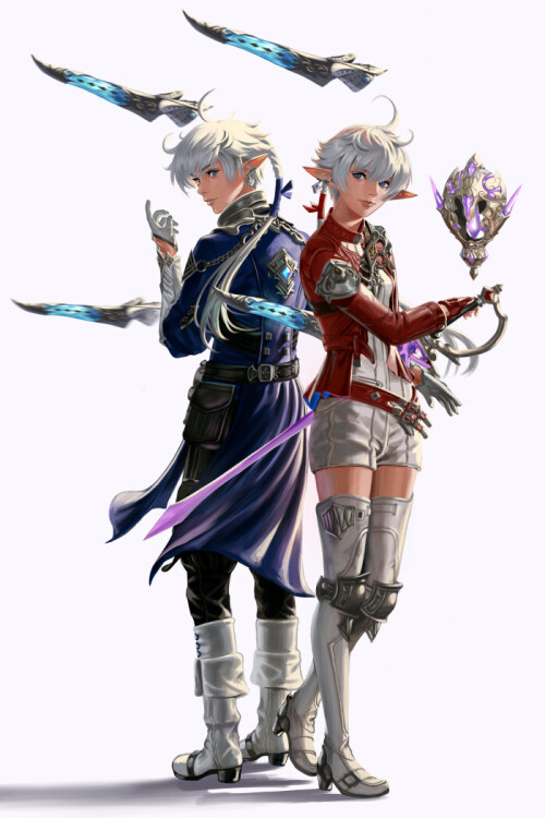  alisaie leveilleur and alphinaud leveilleur final fantasy and 1 more drawn by hollizho 95115d143c74