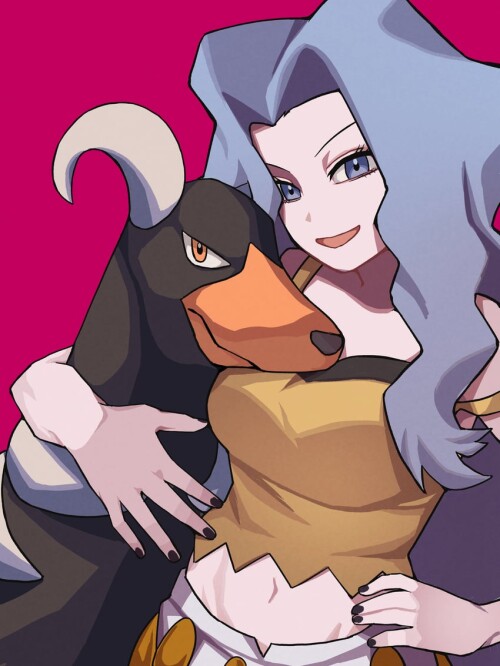  houndoom and karen pokemon and 1 more drawn by asia aji19081 sample 1dc4f5e11da854a860858e258cbfd55