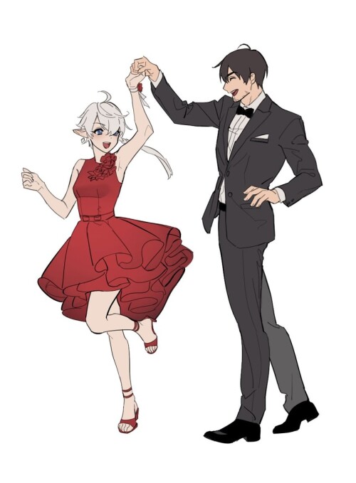  warrior of light adventurer and alisaie leveilleur final fantasy and 1 more drawn by nokhong y samp