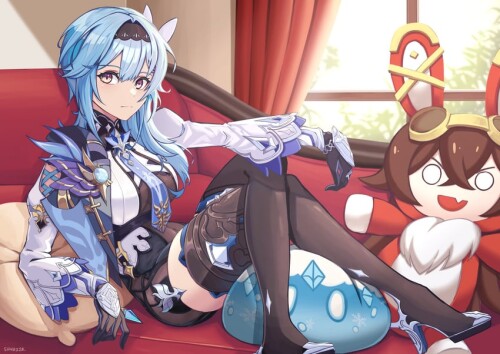  eula slime and baron bunny genshin impact drawn by shuazir sample 50810bfa9ca4ae4e720ecb4d290700bf