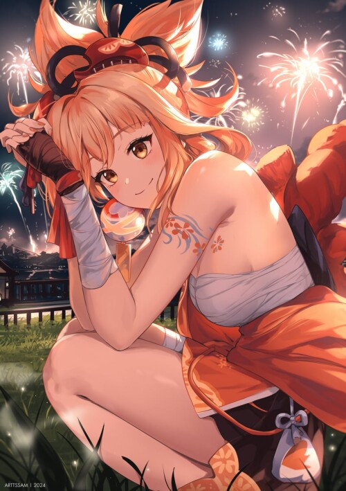 yoimiya genshin impact drawn by arttsam sample 6b2264fcd15b10f8f61365892a0b943b