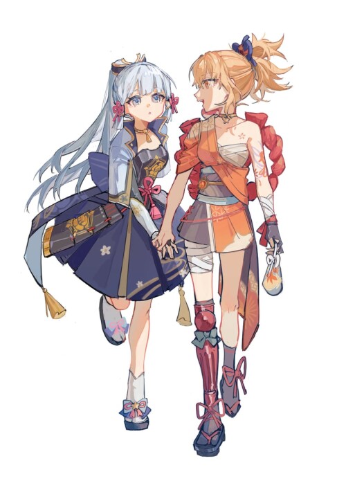  kamisato ayaka and yoimiya genshin impact drawn by kurattes sample ad70d227c4c34ff0072a1becd6ee0e93