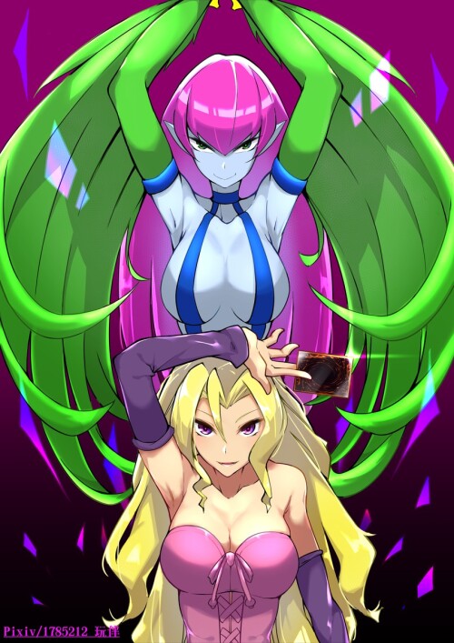  kujaku mai harpie lady and harpie lady yu gi oh and 1 more drawn by wan ban sample 1957390bd7890106
