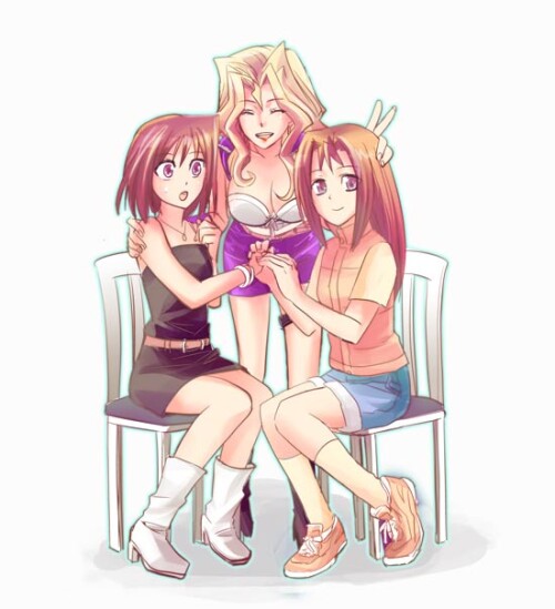  mazaki anzu kujaku mai and kawai shizuka yu gi oh and 1 more drawn by niwa haco202 a40b2af0248e554c