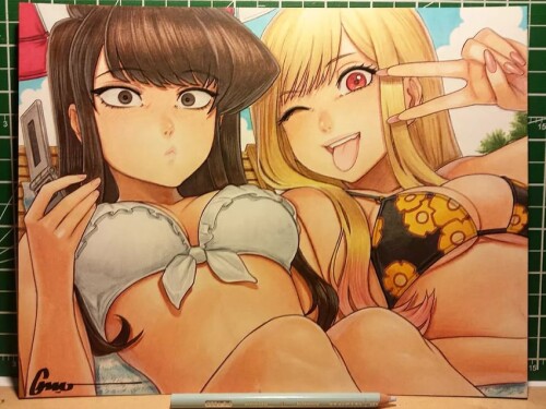  kitagawa marin and komi shouko sono bisque doll wa koi wo suru and 1 more drawn by omar dogan sampl