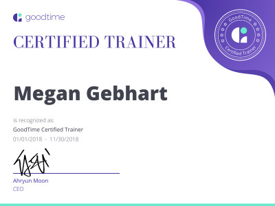 Megan Gebhart Certified Trainer