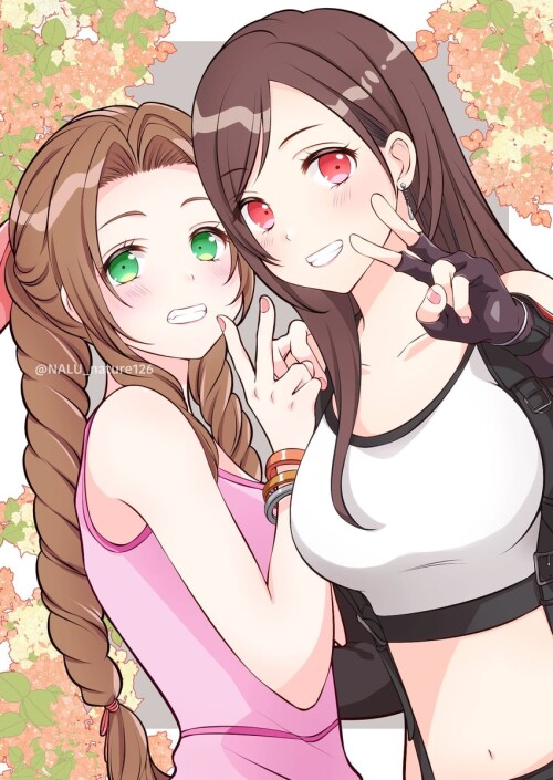  tifa lockhart and aerith gainsborough final fantasy and 2 more drawn by nalu sample 67edf18b2a686cc