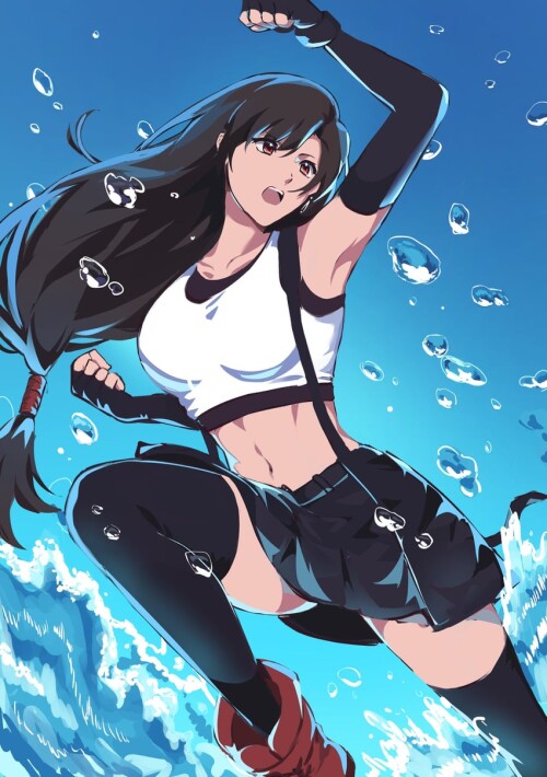  tifa lockhart final fantasy and 2 more drawn by kivavis sample 1c379d280cc4b606505aeab715d9f6b7