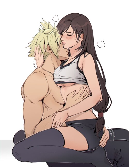  tifa lockhart and cloud strife final fantasy and 2 more drawn by pudelmudel sample 416f5f849d66b49f