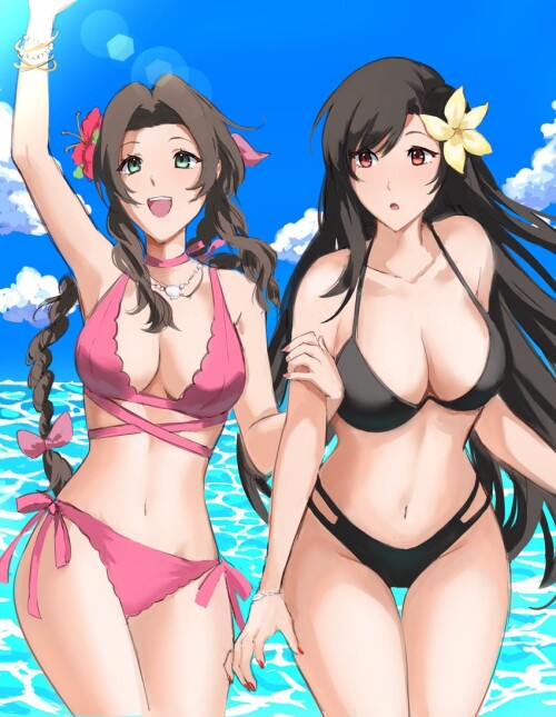  tifa lockhart and aerith gainsborough final fantasy and 2 more drawn by kivavis sample ec1425ae4989