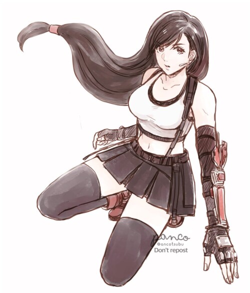  tifa lockhart final fantasy and 2 more drawn by ancotsubu sample 88067bdc781384fab98b7866e30272e9