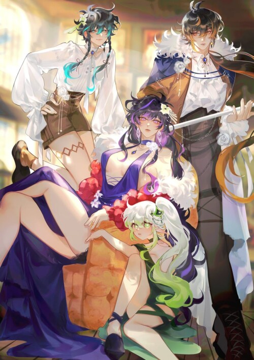  raiden shogun zhongli venti and nahida genshin impact drawn by yionyi23 sample 881606ca8974890a1248