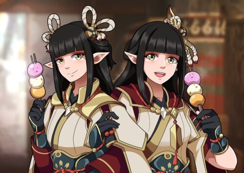  hinoa and minoto monster hunter and 1 more drawn by keith montalbo sample a59a29ad9375709da5b87fecc