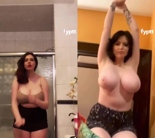 Beautiful brunette girl with Super Big TITS on TikTok gets naked and rides a dildo 480p v3