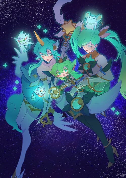  sona lulu soraka star guardian soraka star guardian lulu and 1 more league of legends drawn by hyuk