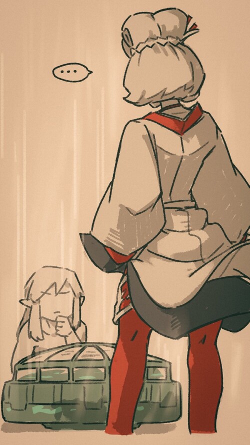  link and purah the legend of zelda and 1 more drawn by kashu hizake sample 23fce17989d83f0a3c63631a