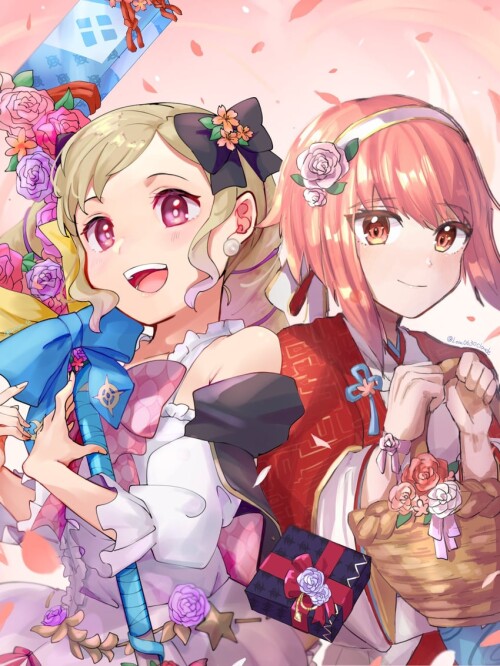  elise sakura sakura and elise fire emblem and 2 more drawn by leon0630claude and sakura no yoru sam