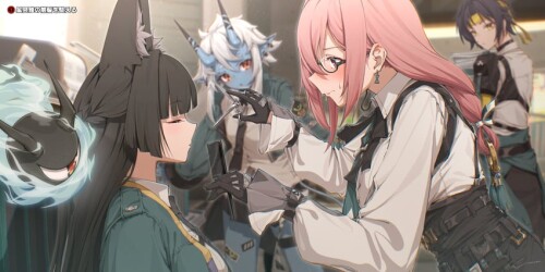  hoshimi miyabi tsukishiro yanagi soukaku asaba harumasa and tailless zenless zone zero drawn by yo 