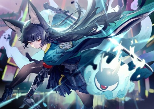  hoshimi miyabi and tailless zenless zone zero drawn by bukurote sample 39784ba31f605b8298b86ca287c3