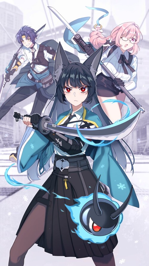  hoshimi miyabi tsukishiro yanagi tailless and asaba harumasa zenless zone zero drawn by color les s