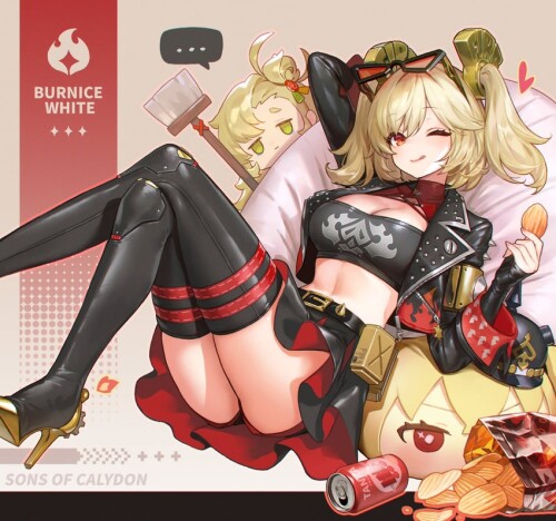  burnice white luciana de montefio and piper wheel zenless zone zero drawn by adelie cat sample 0a3f