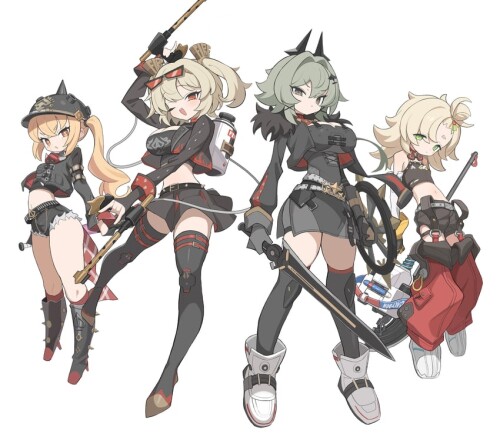  burnice white luciana de montefio caesar king and piper wheel zenless zone zero drawn by ketsu juuj