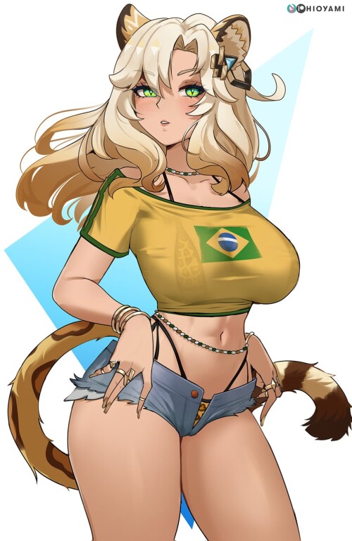 hatsune miku brazilian miku and xilonen genshin impact and 1 more drawn by hioyami sample 9b4bed58e