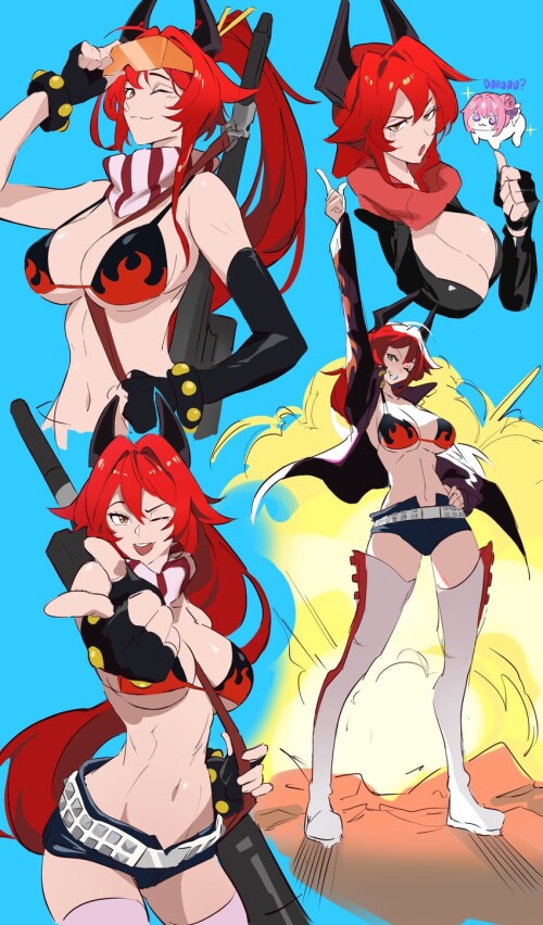  yoko littner red hood dorothy and doro goddess of victory nikke and 1 more drawn by rakaieye sample