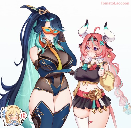  lumine xianyun and varesa genshin impact drawn by tomatolaccoon sample 0b8c5e6bb377d81e781439bcaf6e