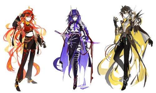  raiden shogun zhongli mavuika and rex lapis genshin impact drawn by magicrabbit49586 sample 2926017
