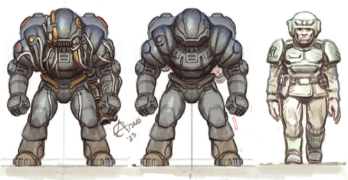 LE10 power armour artist rendition