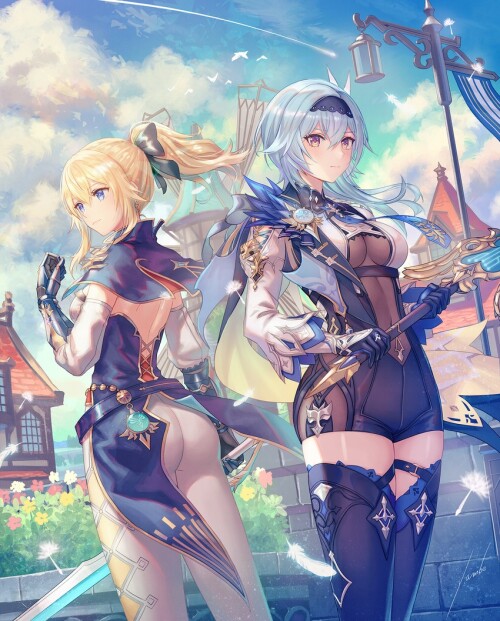  eula and jean genshin impact drawn by anbe yoshirou sample 9761ecf933a5d62160d436fd2eb85afb