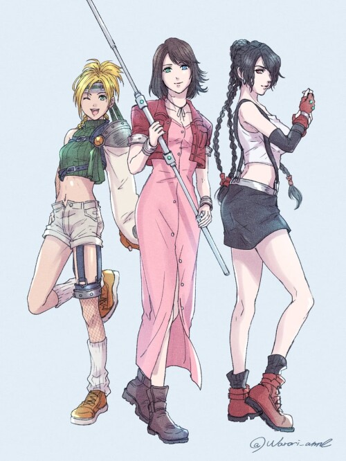  tifa lockhart aerith gainsborough yuffie kisaragi yuna rikku and 1 more final fantasy and 2 more dr