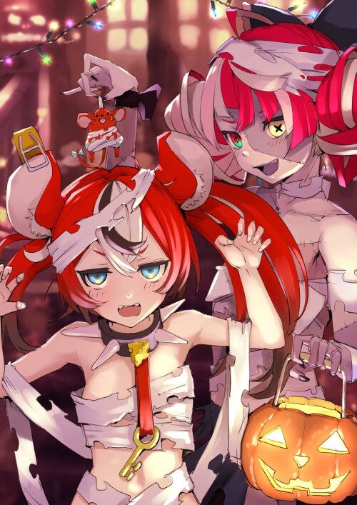  hakos baelz kureiji ollie and mr squeaks hololive and 2 more drawn by mitsuru pixiv 34028718 sample