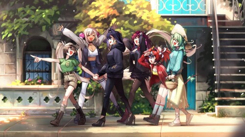 ouro kronii nanashi mumei hakos baelz ceres fauna irys and 2 more hololive and 1 more drawn by adar