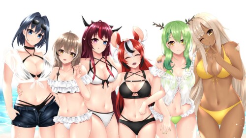  ouro kronii nanashi mumei hakos baelz ceres fauna irys and 1 more hololive and 1 more drawn by popc