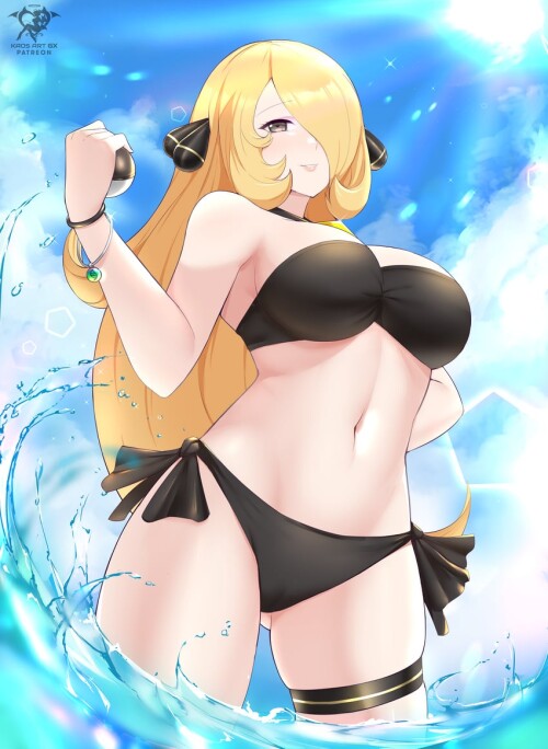  cynthia pokemon and 2 more drawn by kaos art sample c8709256c8f0758d012e6c68d521bf83