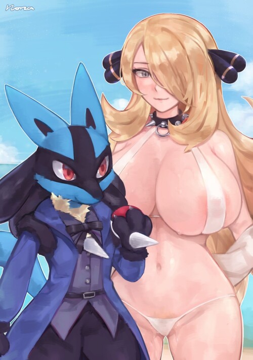 cynthia and lucario pokemon and 2 more drawn by norza sample 4ef48becea41bb29b8b10f812943912b