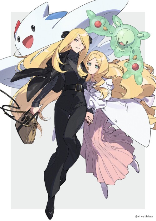  cynthia caitlin togekiss and reuniclus pokemon and 3 more drawn by xia ryugo sample 80670501df5b8da