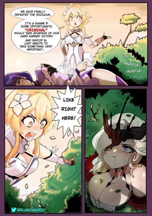  raiden shogun lumine and signora genshin impact drawn by rumi rumigawa31 sample 418cb15542fb4ca01a9