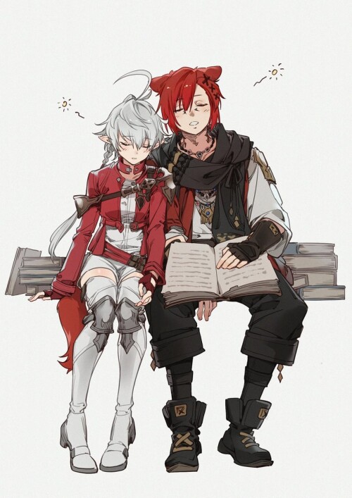  g raha tia and alisaie leveilleur final fantasy and 1 more drawn by crow0cc sample 1c2d1fea585547dd
