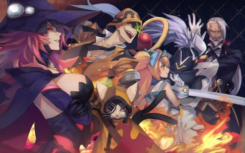  platinum the trinity hakumen konoe a mercury jubei yuuki terumi and 1 more blazblue drawn by akilic