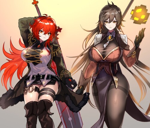  zhongli and diluc genshin impact drawn by hominamia sample 6d978495b7abffce3b04a68d5b24614f
