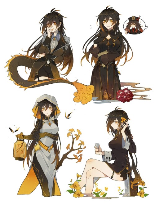  hu tao zhongli and zhongli genshin impact drawn by sweetolivefragrans sample 3bb7fe9461b727d71cb234