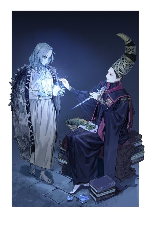  ranni the witch and rennala queen of the full moon elden ring drawn by passimo sample 45ea4b38b07a9