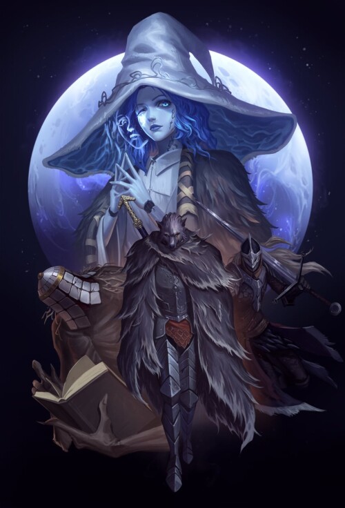  ranni the witch tarnished blaidd the half wolf bloody wolf and war counselor iji elden ring drawn b