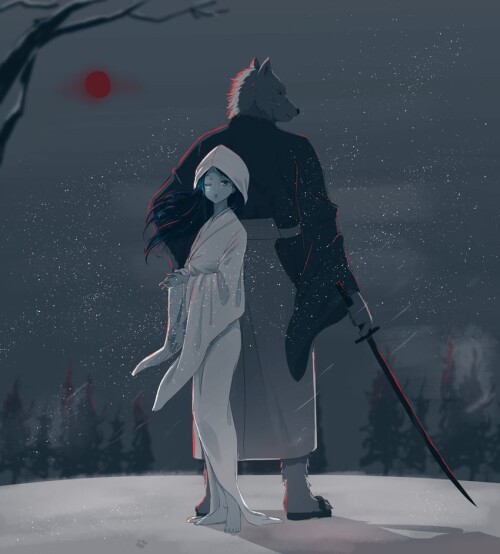  ranni the witch and blaidd the half wolf elden ring drawn by cho ryuu sample 34d133b58181e9f6e7c1ea